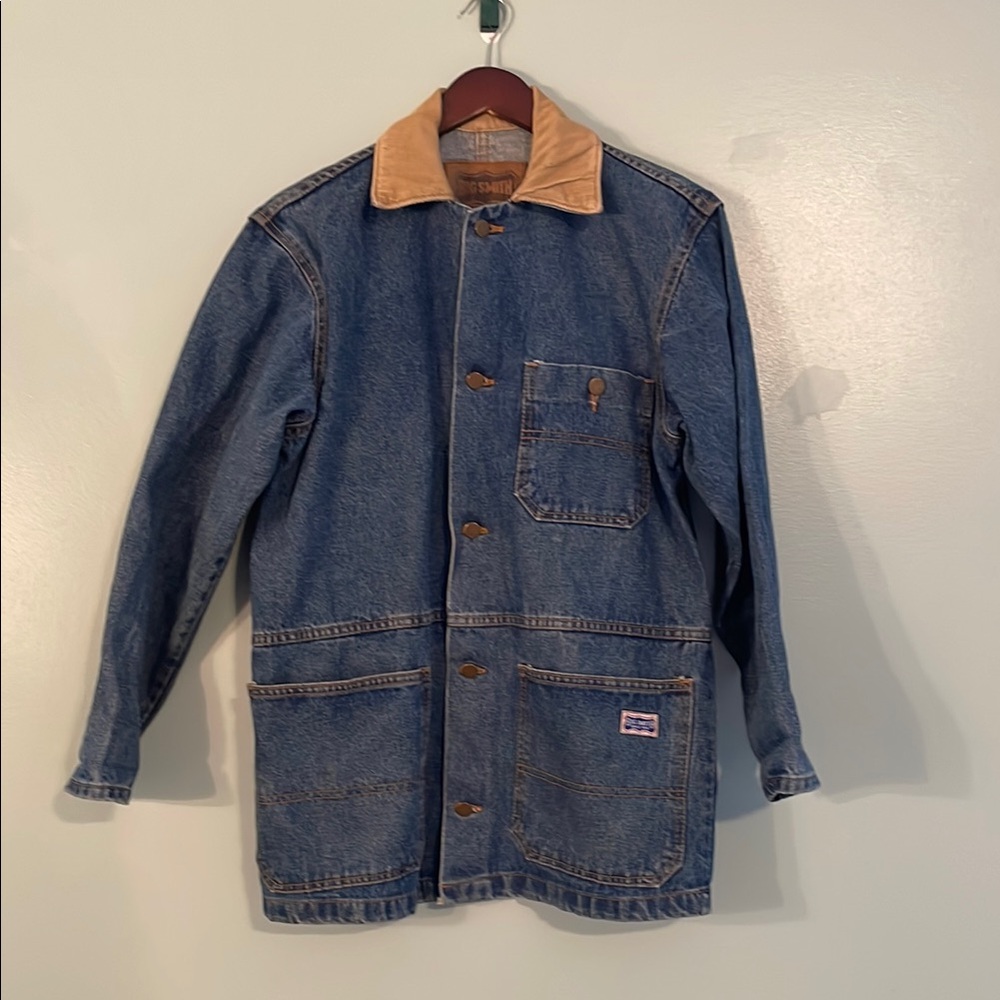 Denim Jacket with Tan Collar